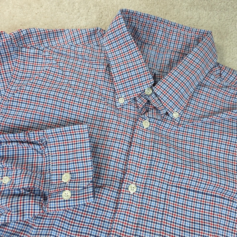 Brooks Brothers Shirt Mens XL Blue Red Gingham Check‎ Long Sleeve Button-Down